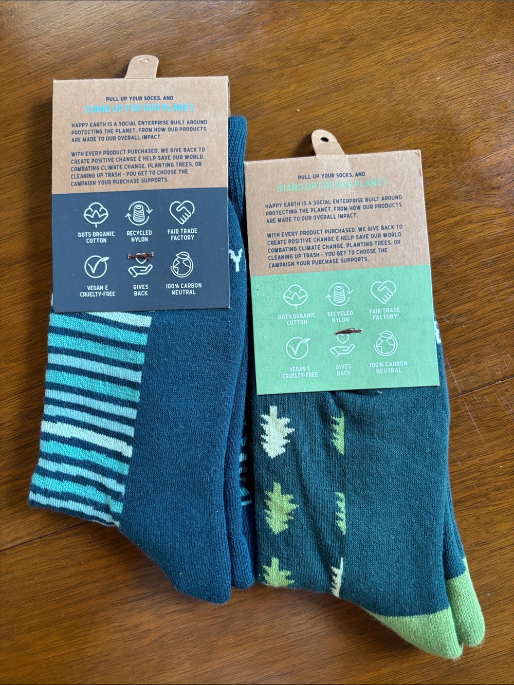 Two Pairs of Happy Earth Socks - Picture 2 of 2